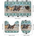 thumbnail image 3 of Beautiful Horses 4 Pcs Waterproof Shower Curtain Set,Realistic Modern Winter Forest Farm Animal Horse Blue Flowers with Waterproof Toilet Cover Shower Mat Rugs, 3 of 8