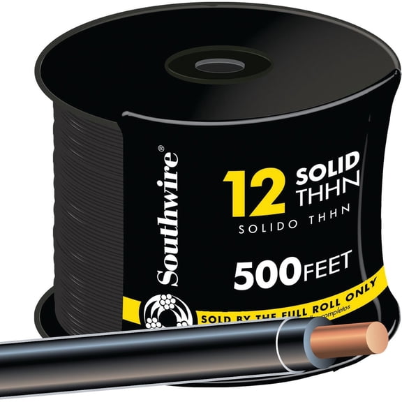 Southwire 500 ft. 12/1 THHN Solid Wire Black