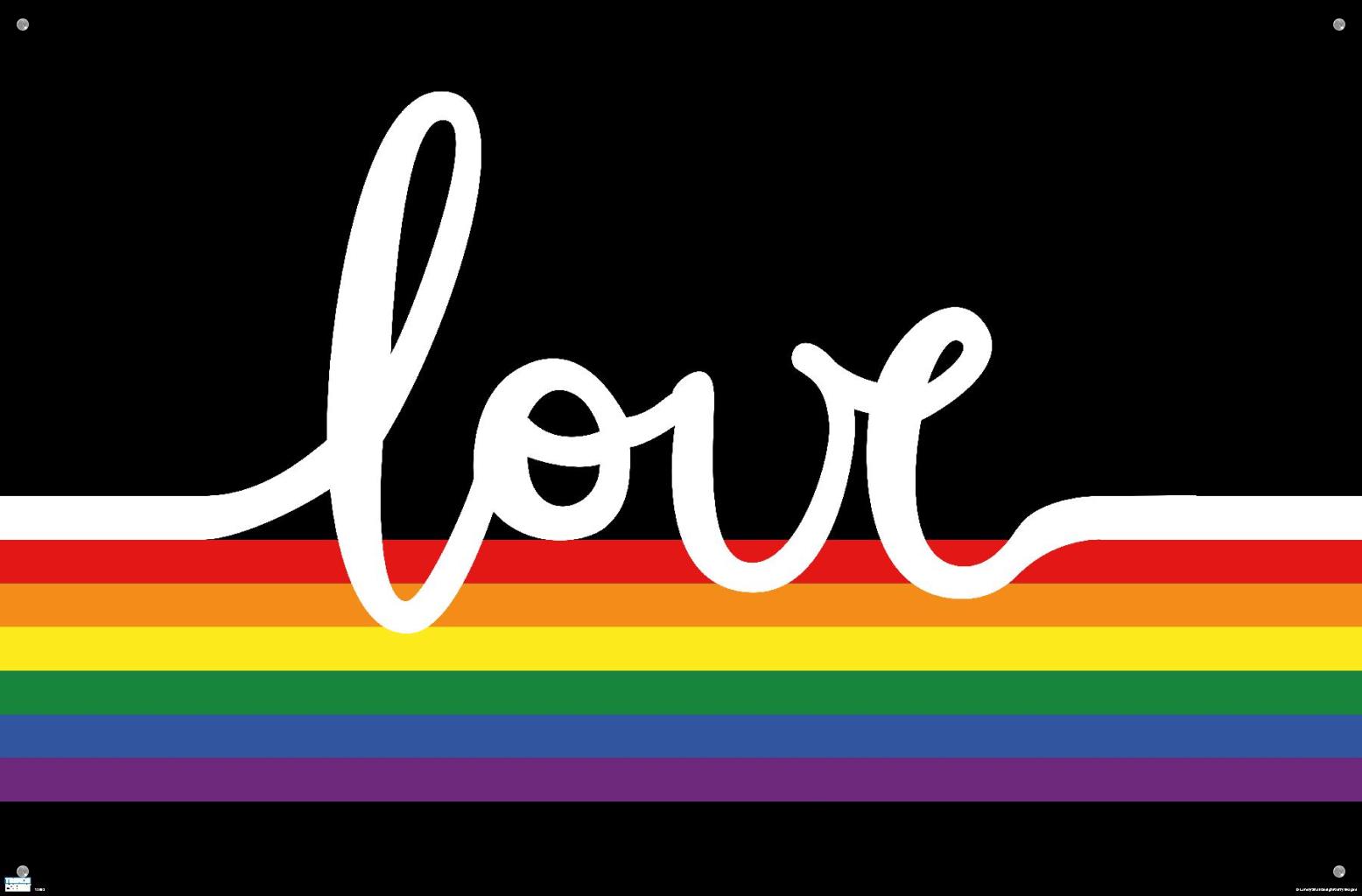 Love Wall Poster with Pushpins, 22.375" x 34"