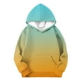 thumbnail image 4 of Dvprdro Unisex Boys Girls Casual Long Sleeve Streetwear Sweatshirt with Pocket Gradient Raglan Hoodie for Kids Oversized Hooded Pullover Top, 4 of 5