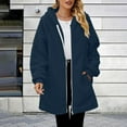thumbnail image 5 of cocolona Womens Winter Fleece Coats Long Sleeve Zipper Warm Fuzzy Hooded Jackets Casual Oversized Outwear Coats, 5 of 5