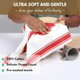 thumbnail image 2 of xianlin-Red Striped Kitchen Towels 18"x28", Set of 4, Wide Stripe, Highly Absorbent, Fast Dry, 100% Cotton Towels for Hand Drying, Counter Cleaning, Dish & Glassware Drying, Wash Rags - Red, 2 of 4