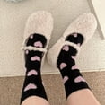 thumbnail image 4 of Caywon Unisex Casual Valentine's Day Heart Print Cotton Socks Knitted Mid Calf Socks Soft Cotton Fabric Comfortable for Daily Wear Adorable Heart Patterns, 4 of 5