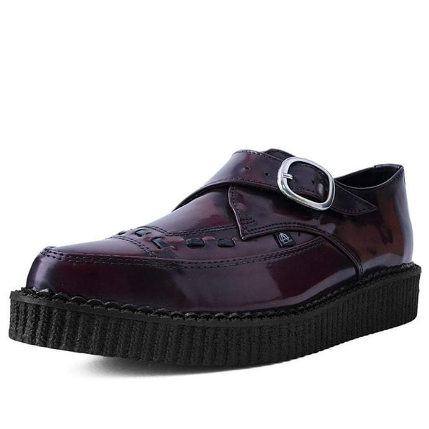 Anarchic Creeper Shoes Burgundy Rub Off Pointed Buckle Anarchic