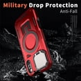 thumbnail image 4 of Case for iPhone 17 Pro 6.3-inch with Adjustable Metal Camera Lens Cover Stand Compatible with MagSafe [Military-Grade Protection] Rugged Heavy Duty Magnetic Case,Red,For iPhone 17 Pro, 4 of 6