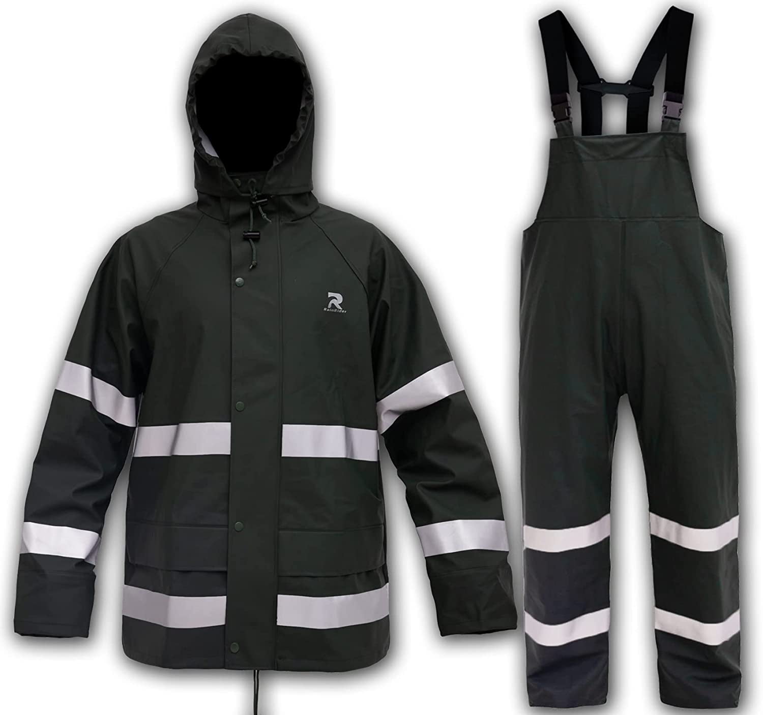 Rain Suits for Fishing Waterproof Rain Gear for Men Women Heavy Duty Rain Coat Jacket with Pants/ Overalls 