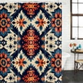 thumbnail image 2 of Orange Blue Boho Bathroom Shower Curtains with 12 Hooks Polyester Waterproof Shower Curtain for Stalls and Bathtubs Colorful Abstract Ethnic Aesthetic Decorative Bathroom Privacy Curtain 72x72 Inches, 2 of 9