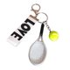thumbnail image 3 of Llavero con forma de raqueta de tenis, regalo para Año Nuevo, San Valentín, bolso, mujeres y hombres. Blanco plateado, 3 of 9