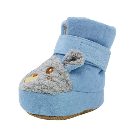 

LBECLEY Baby Shows Girl Baby Shoes Toddler Boots Soft Bottom Toddler Shoes Plus Velvet Thick Non Slip Large Cotton Shoes Booties Babies Blue One Size