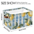 thumbnail image 4 of Yayeee Canvas Storage Basket with Handles for Shelves Fabric Bins Closet Organizer, Retro Lemon Leaves, 4 of 8