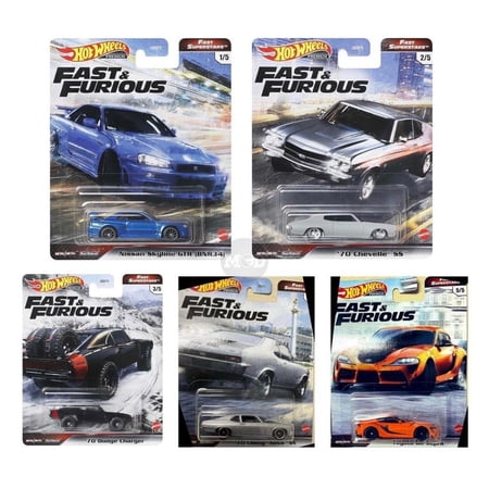 2021 Hot Wheels Fast & Furious Premium "Fast Superstars" Set of 5, 1/64 Diecast Model Cars