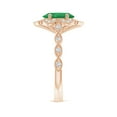 thumbnail image 3 of ANGARA Natural Oval 1.5 ct Emerald Trillium Floral Shank Ring in 14K Rose Gold for Women (Size-9x7mm) | May Birthstone, Birthday, Anniversary, Jewelry Gift for Women | Natural Emerald Ring, 3 of 9