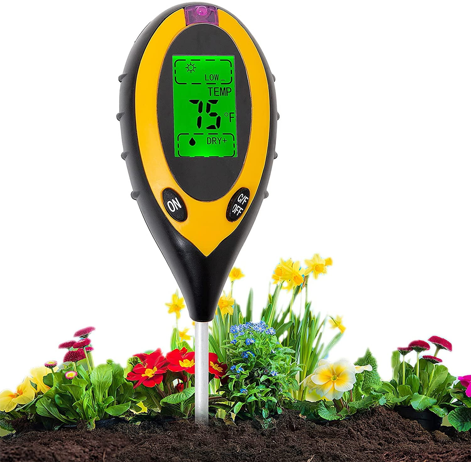 Soil Tester Moisture Meter Plants, 4in1 Soil Temperature/Light/PH
