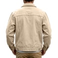 thumbnail image 5 of Hulanddfd Men's Denim Jacket Button Down Turn Down Collar Long Sleeve Casual Trucker Coat with Pockets Vintage Outerwear for Fall Winter Daily Wear Outdoor Travel Streetwear, 5 of 6