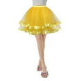 thumbnail image 2 of Ediodpoh Carnival Tutu Skirts for Women Christmas Dance Party Two Layer Ribbon Mesh Tutu Skirt Holiday Ballet Skirt Women's Skirts Yellow One Size, 2 of 3