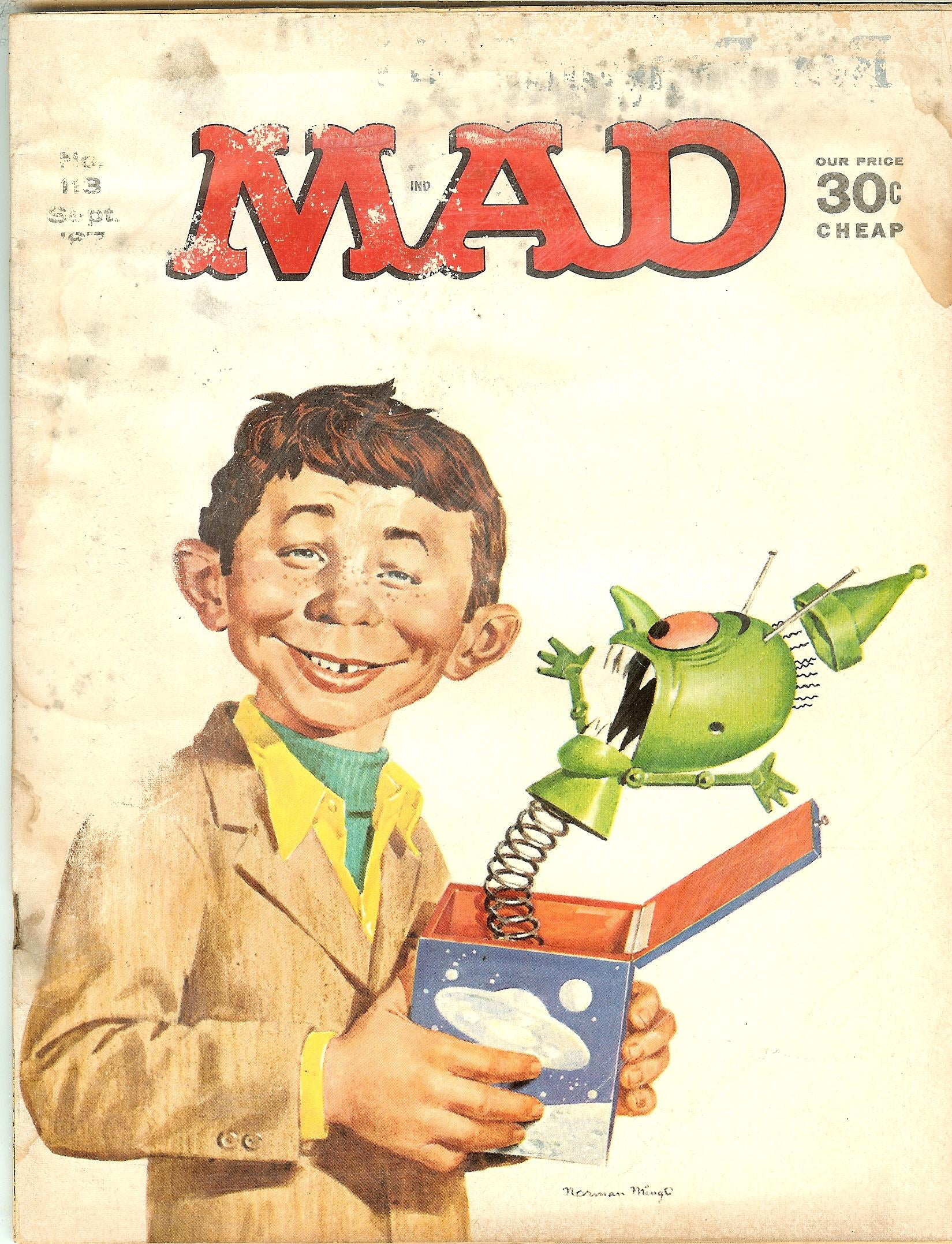 MAD Magazine #113 (POOR Condition - Water Damage, Torn Cover)