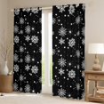 thumbnail image 2 of jejeloiu Cute Snowflake Blackout Curtains Set of 2 (52x84 Each),Hello Winter Window Curtains,White Black Curtains and Drapes For Girls Kids,Luxury Bedroom Decor, 2 of 6