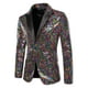 thumbnail image 5 of BLAZER DE LENTEJUELAS CHIC INSPIRADOR PARA HOMBRE, CON SOLAPA PICO, EN COLOR BLOQUE BRILLANTE Y RELUCIENTE, TAMAÑO L, MULTICOLOR, 5 of 5