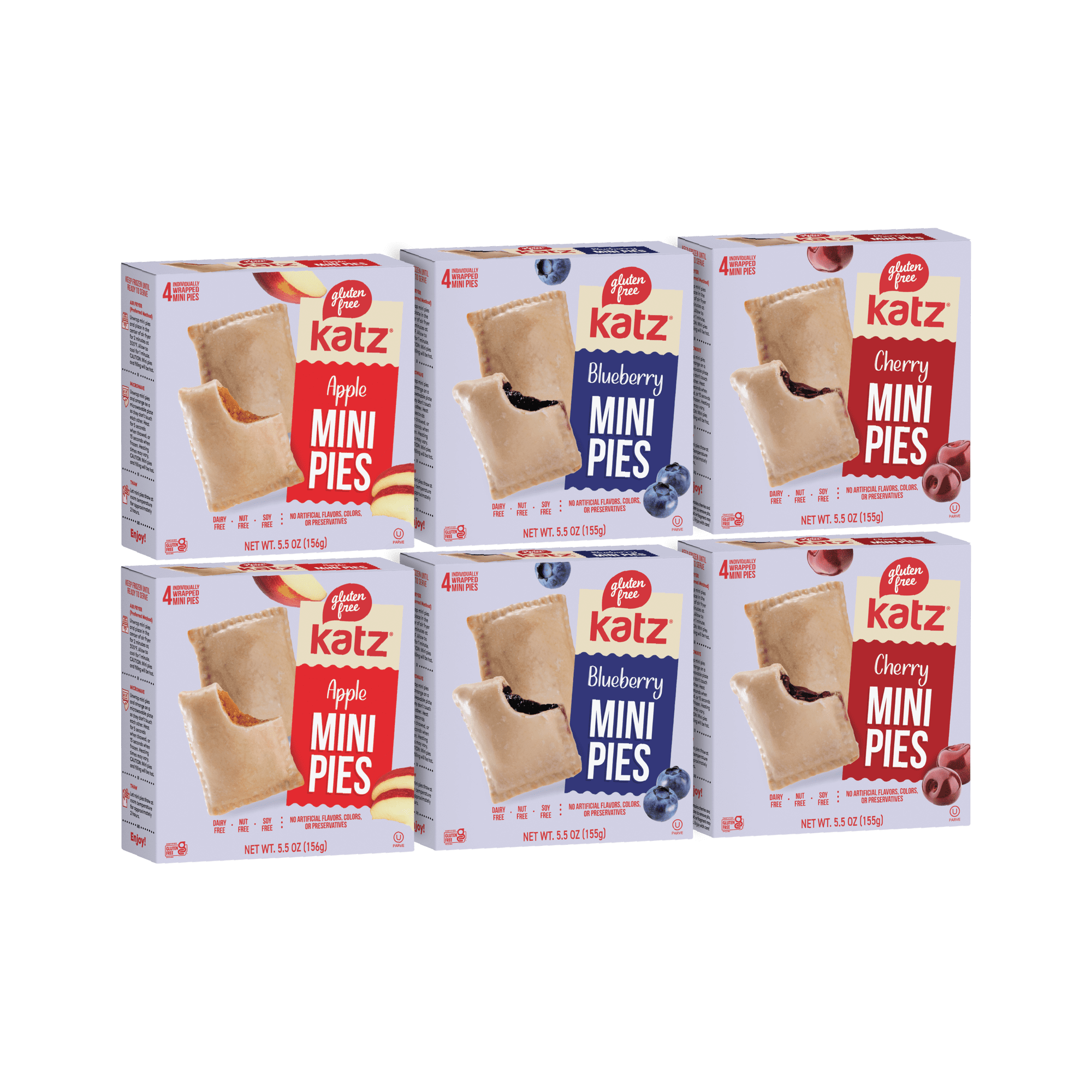 Katz Gluten-Free Mini Pies | Gluten-Free Dairy Free Nut Free Soy Free Kosher| 6 Pack