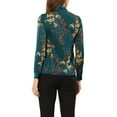 thumbnail image 3 of INSPIRE CHIC Women's Floral Contrast Tie Neck Long Sleeve Satin Blouses, 3 of 6