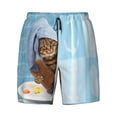 thumbnail image 4 of Lsque Mens Swim Trunks Funny Cat Taking a Bath Pattern - Bathing Suit Compression Liner - Beach Swim Shorts Swimwear - (S-3XL) - Stretch Quick Dry -X-Large, 4 of 9