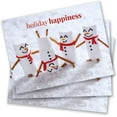 thumbnail image 2 of Marshmallow Snowmen Holiday Card Pack / 25 Seasonal Greeting Cards Including Envelopes / Whimsical Winter Happiness Food Design And Joyful Wishes Note, 2 of 9