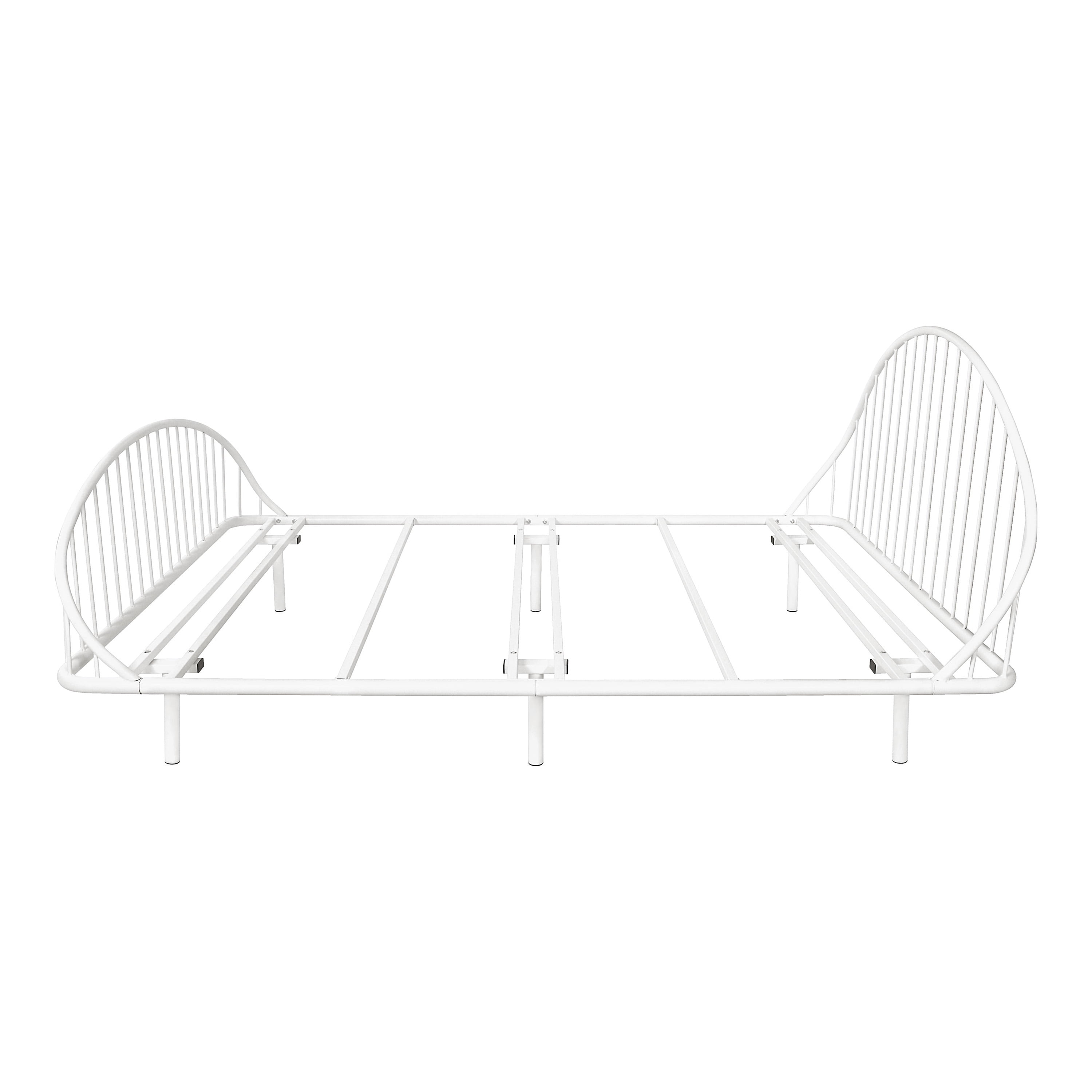 Furniture of America Arno Full Metal Panel Bed with Sand Power Coating, White
