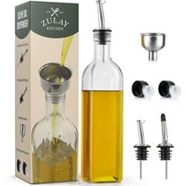 Zulay Kitchen 17oz Olive Oil Bottle Dispenser - 8pc Set 3x10x3in - Clear Glass