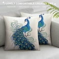 thumbnail image 3 of GOSMITH  Peacock Throw Pillow Cover Blue Feather Neck Bird Peacock Square Throw Pillows Decorative for Bedroom,Sofa,Home,Office, 3 of 5