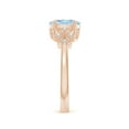 thumbnail image 3 of ANGARA Natural Vintage Style Oval 1 ct Aquamarine Ring with Diamonds in 14K Rose Gold for Women (Size-8x6mm) | March Birthstone, Anniversary, Jewelry Gift for Women | Natural Aquamarine Ring, 3 of 9
