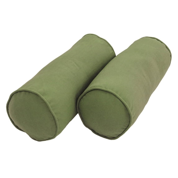 Blazing Needles Twill Bolster Pillows with Cording and Inserts - Set of 2