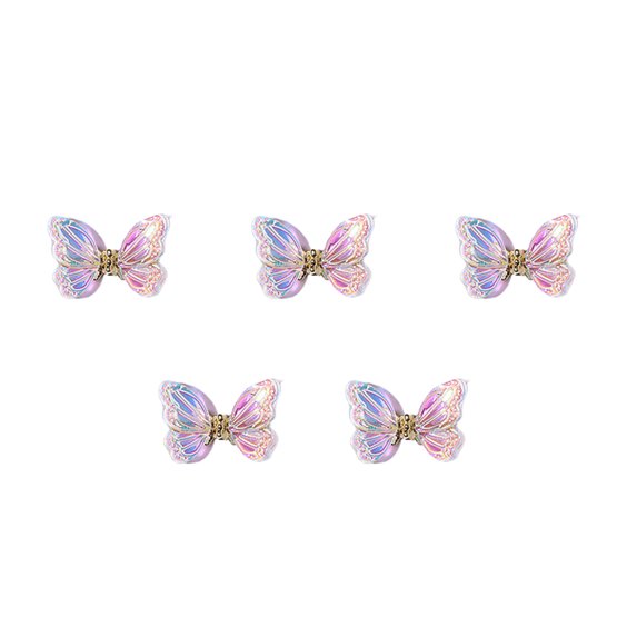 UDIYO 5Pcs / Bag Nail Sequin Shake Freely 3D Resin Butterfly Nail Glitter Sets for Nail
