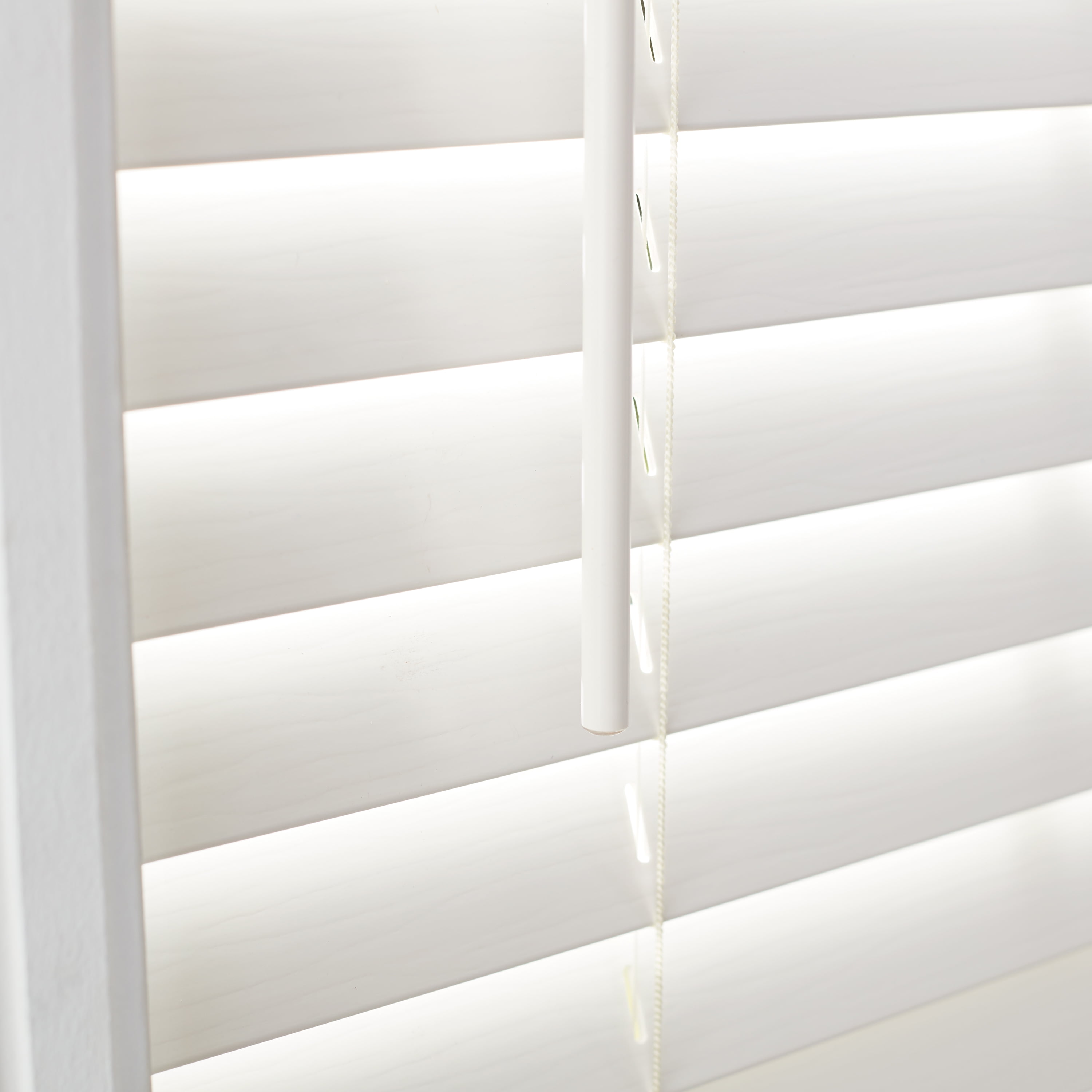 (2 pack) Better Homes & Gardens 2" Cordless Faux Wood Horizontal Blinds, Antique White, 35" W x 72" L
