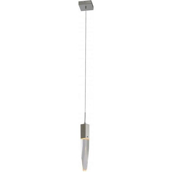 Pendant 1-Light Single Clear Chrome Amber Blue Champagne Crystal Metal Brass