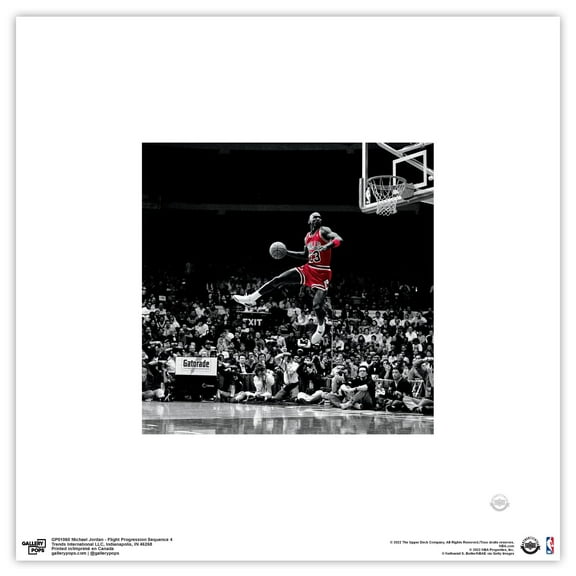 Gallery Pops Michael Jordan - Flight Progression Sequence 4 Wall Art, Unframed Version, 12" x 12"