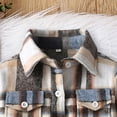 thumbnail image 5 of Boys Plaid Brushed Single Breasted Long Sleeved Cardigan Trendy Jacket For Medium And Large Children,Brushed Plaid Cardigan 13-14 Years, 5 of 7