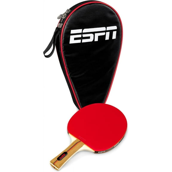 ESPN Ping Pong Paddle, High Performance 7-Ply Wood Blade Table Tennis Paddle with Travel Case