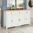 thumbnail image 4 of Furvclv Sideboard, Buffet Cabinet With Flip Door And 1 Drawers, 4 Height-Adjustable Cabinets, Adjustable Shelves, Circular Aluminum Alloy Handle Console Table For Living Room, 4 of 9