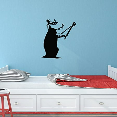 Rat Burglar Banksy Wall Decal Sticker Vinyl Art Rat Burglar Banksy Wall Decal Sticker Vinyl Art Lique Home Decor Mural B1005 39in X 44in Light Pink