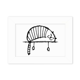 thumbnail image 1 of Lazy Stripe gato acostado linea Marco de Fotos de escritorio imagen Blanco Pintura arte 5x7 pulgadas, 1 of 4
