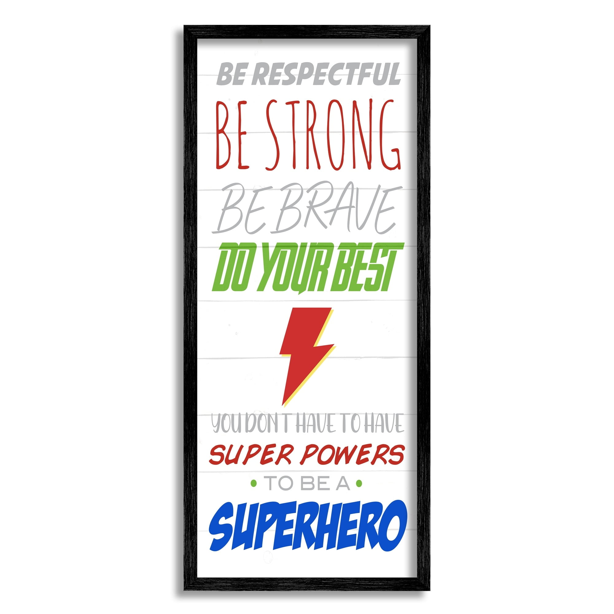 Stupell Indtries Everyday Kids Superhero Phrase Do Your Best Motivation,13 x 30,Design by Anna Quach
