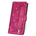 thumbnail image 3 of Feishell Compatible with iPhone 15 Pro Max Wallet Case,Glitter Sparkly Bling PU Leather Zipper Pocket with Credit Card Holder Slots Shockproof Magnetic Clasp Folio Flip Stand Phone Case, Rose, 3 of 7