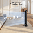 thumbnail image 3 of DREO Tower Fans for Home, 36" Standing Floor Fan with Remote, 90° Oscillating Fan, 28 ft/s High Velocity, LED Display, 8 Speeds, 4 Modes, 8H Timer, Quiet Bedroom Fan, 3 of 9