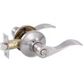 thumbnail image 1 of Door Levers Interior Keyed Difference Entry Front/Bedroom Wave Style Door Handles for Left and Right Opened Door with Lock and Keys Set in Satin Nickel, 1 of 6