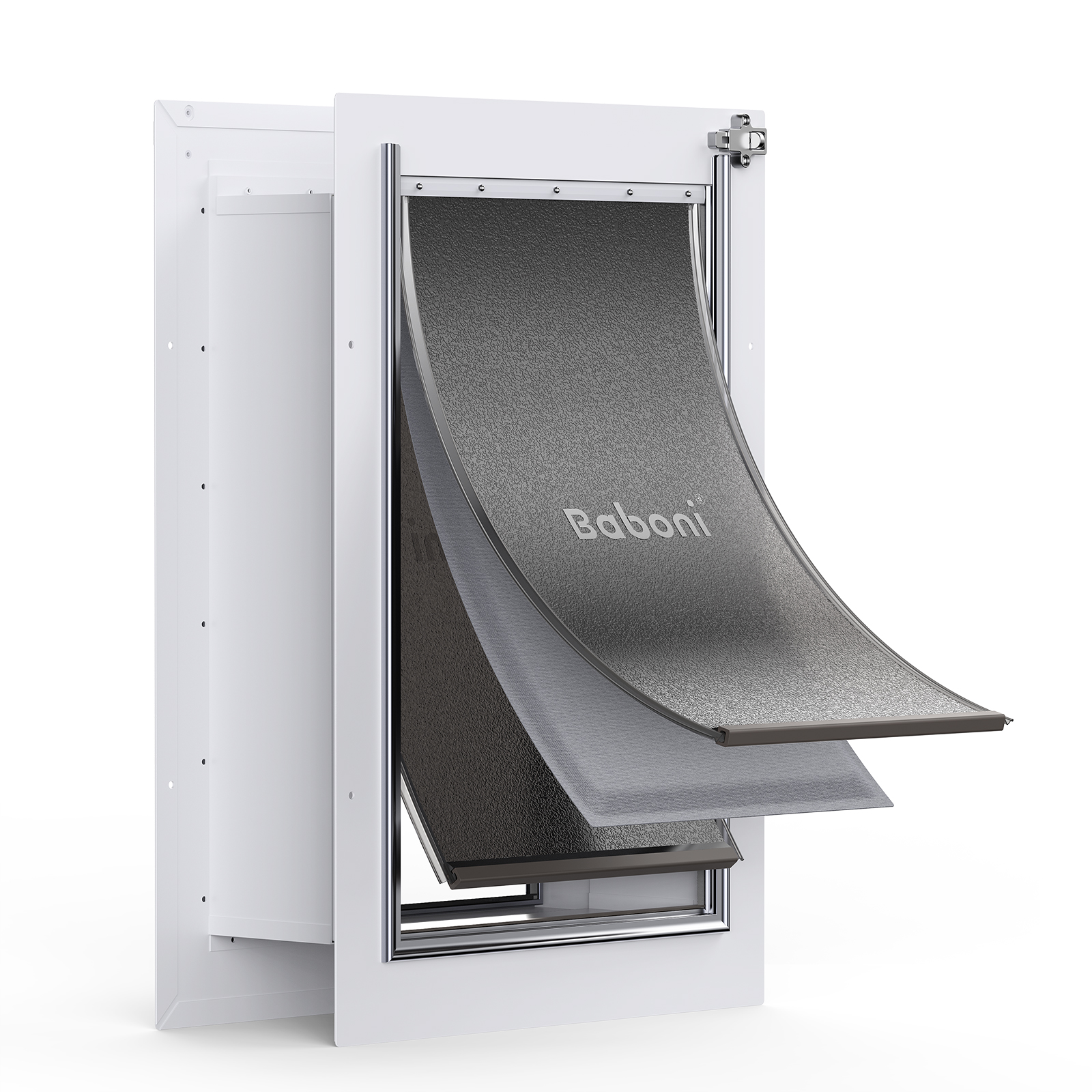 Baboni Pet Door for Wall, Steel Frame, Telescoping Tunnel, Large photo 1