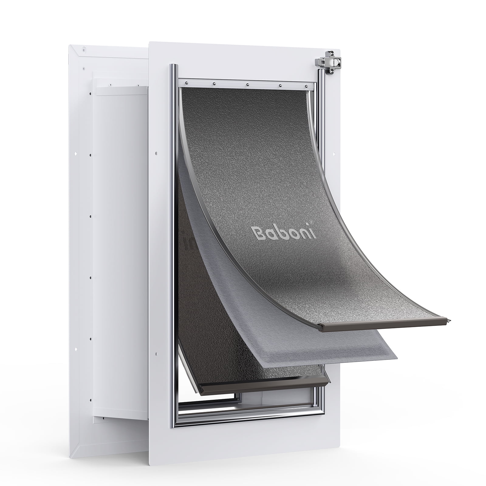 Baboni Pet Door for Wall, Steel Frame and Telescoping Tunnel for Dog -Large