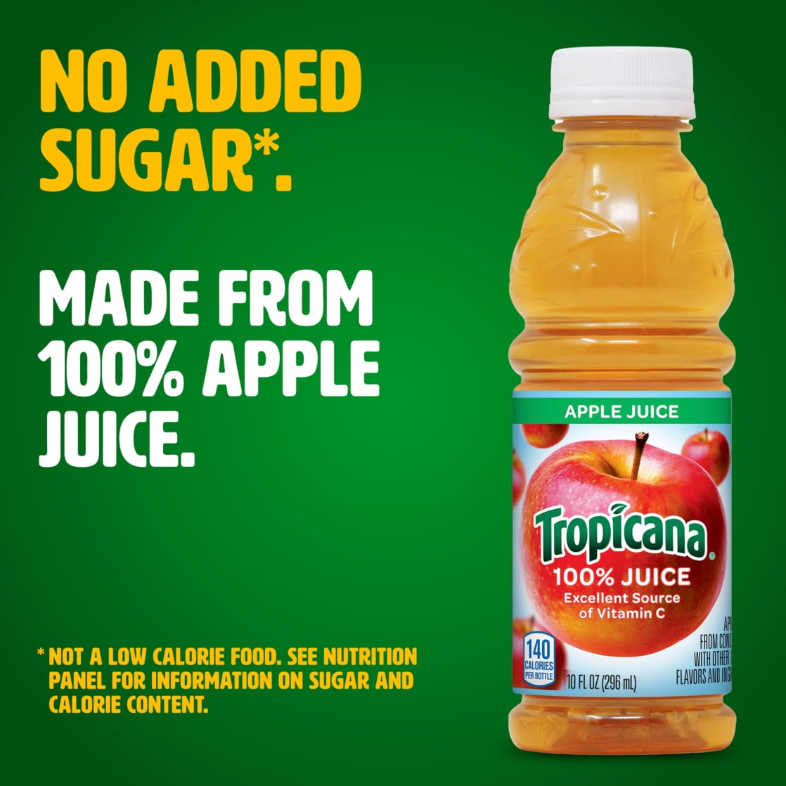 Tropicana 100% Apple Juice, 10 fl oz Bottles (24 Pack)