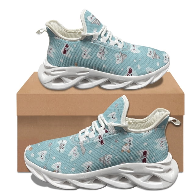 Zapatillas deportivas de lujo para mujer, de diseño con diseño de hada dental de dibujos animados, antideslizantes, ligeras, planas, para caminar, para viajar y trabajar, informales, nuevas.