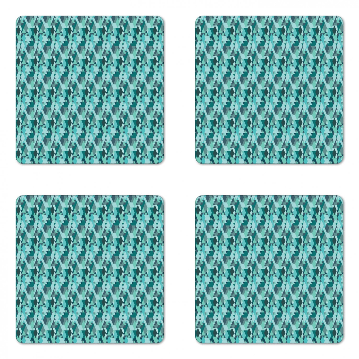 Geometric Coaster Set of 4, Contemporary Abstract Design Triangles