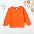 thumbnail image 2 of KIMI BEAR Kids Girls Sweatshirt 4T Kids Girls Fall Winter Sweatshirt 5T Kids Girls Casual Sylish Long Sleeve Solid Color Round Neck Sweatshirt Orange, 2 of 6